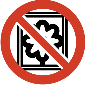 No Furs or paintings symbol
